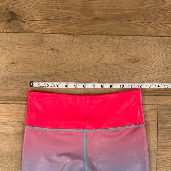 Zyia Women’s Light n Tight Ombre Pink and Blue Shimmer High Rise Leggings - Picture 5 of 10